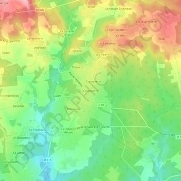 Mappa topografica Cassepierre, altitudine, rilievo