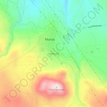 Mappa topografica Cochacasa, altitudine, rilievo