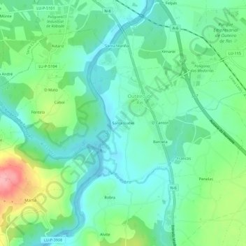 Mappa topografica Santa Isabel, altitudine, rilievo