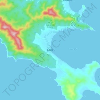 Mappa topografica Looc, altitudine, rilievo
