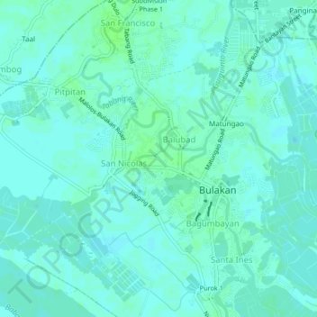 Mappa topografica Tibig, altitudine, rilievo