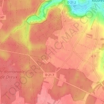 Mappa topografica Les Nonains, altitudine, rilievo