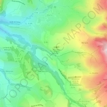 Mappa topografica Les Serrons, altitudine, rilievo