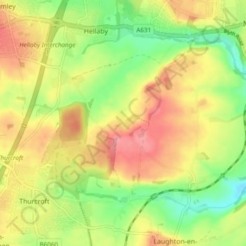 Mappa topografica Carr, altitudine, rilievo