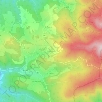 Mappa topografica Nayemont, altitudine, rilievo