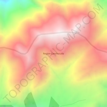 Mappa topografica Region Canchucuila, altitudine, rilievo