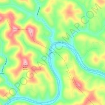 Mappa topografica Duck, altitudine, rilievo