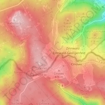 Mappa topografica Georgenfeld, altitudine, rilievo
