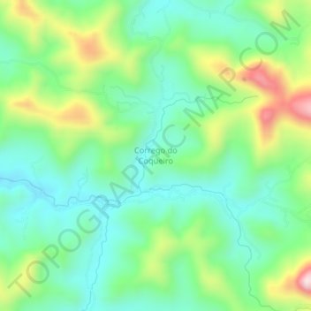 Mappa topografica Corrego do Coqueiro, altitudine, rilievo