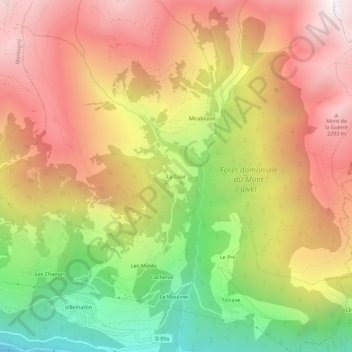 Mappa topografica La Cour, altitudine, rilievo