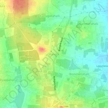 Mappa topografica Manduru, altitudine, rilievo