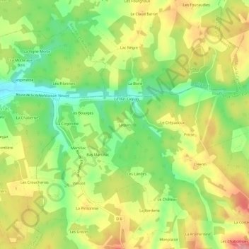 Mappa topografica Laquin, altitudine, rilievo