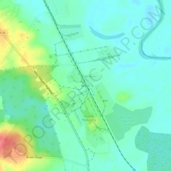 Mappa topografica Nixon, altitudine, rilievo