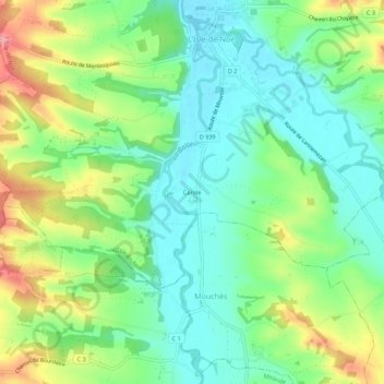 Mappa topografica Carole, altitudine, rilievo