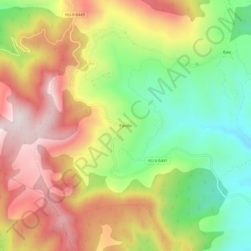 Mappa topografica Panillo, altitudine, rilievo