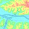 Mappa topografica Fox Bluff, altitudine, rilievo