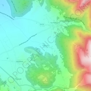 Mappa topografica Frascaro, altitudine, rilievo