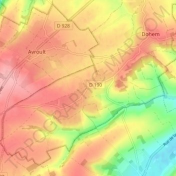 Mappa topografica Maisnil Bout d'Aval, altitudine, rilievo