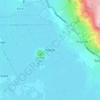 Mappa topografica Nyland, altitudine, rilievo