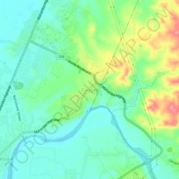 Mappa topografica Caggay, altitudine, rilievo