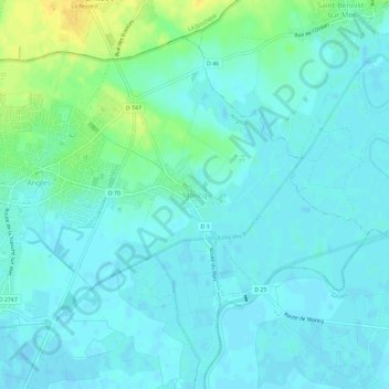 Mappa topografica Moricq, altitudine, rilievo