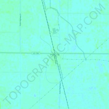 Mappa topografica Phelps City, altitudine, rilievo