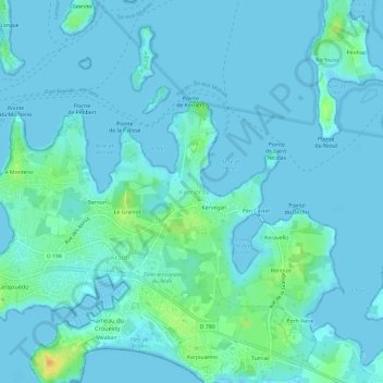 Mappa topografica Kerners, altitudine, rilievo