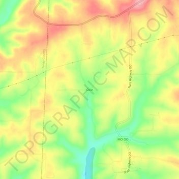 Mappa topografica Ocie, altitudine, rilievo