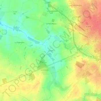 Mappa topografica La Salle, altitudine, rilievo