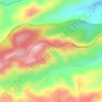 Mappa topografica Planalto da Borborema, altitudine, rilievo
