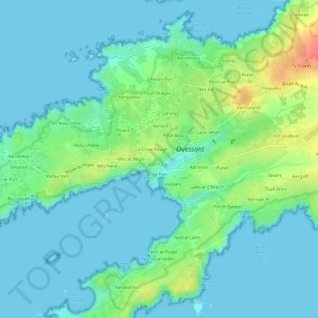 Mappa topografica Gorrekear, altitudine, rilievo