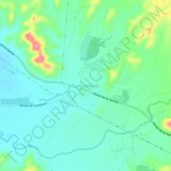 Mappa topografica Saint-Vincent, altitudine, rilievo