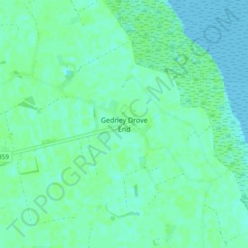 Mappa topografica Gedney Drove End, altitudine, rilievo