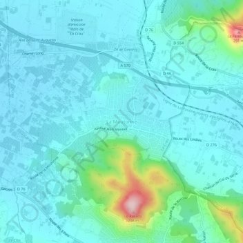 Mappa topografica La Moutonne, altitudine, rilievo