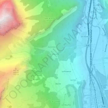 Mappa topografica Plan Chevallier, altitudine, rilievo