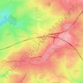 Mappa topografica La Gaune, altitudine, rilievo
