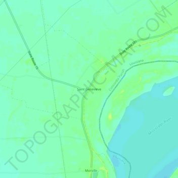 Mappa topografica Saint Genevieve, altitudine, rilievo