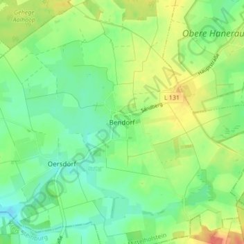 Mappa topografica Bendorf, altitudine, rilievo