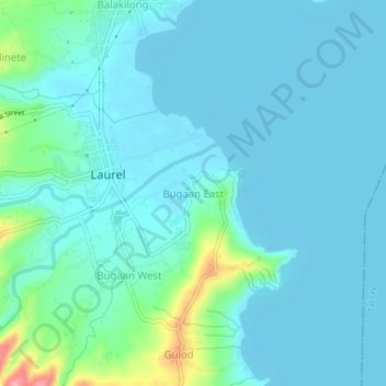 Mappa topografica Bugaan East, altitudine, rilievo