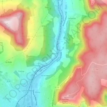 Mappa topografica Le Rouquet, altitudine, rilievo