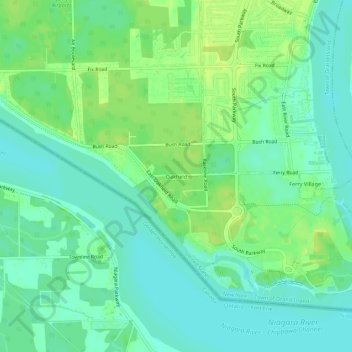 Mappa topografica Oakfield, altitudine, rilievo