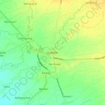 Mappa topografica Guimba, altitudine, rilievo