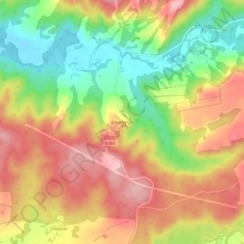 Mappa topografica Covadonga, altitudine, rilievo