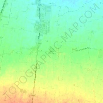 Mappa topografica Turro, altitudine, rilievo