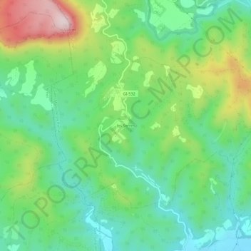 Mappa topografica les Serres, altitudine, rilievo