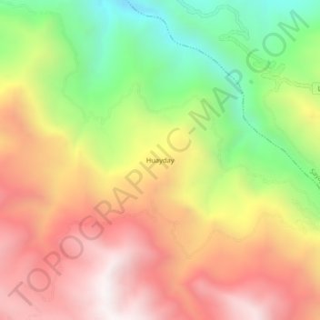 Mappa topografica Huayday, altitudine, rilievo