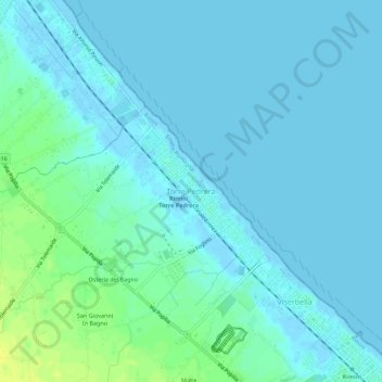 Mappa topografica Torre Pedrera, altitudine, rilievo