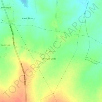 Mappa topografica Cheriyal, altitudine, rilievo