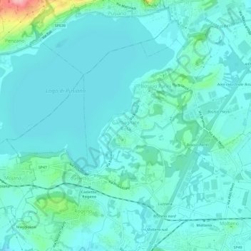 Mappa topografica Garbagnate Rota, altitudine, rilievo