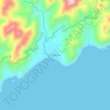 Mappa topografica Ditawini, altitudine, rilievo